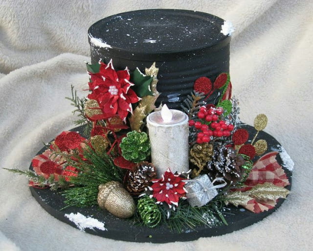 Sombrero navideño con material reciclado