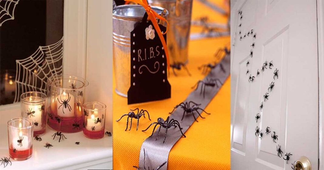 Decoración con arañas para Halloween - Dale Detalles