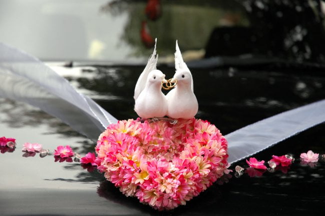 decoración de auto para boda