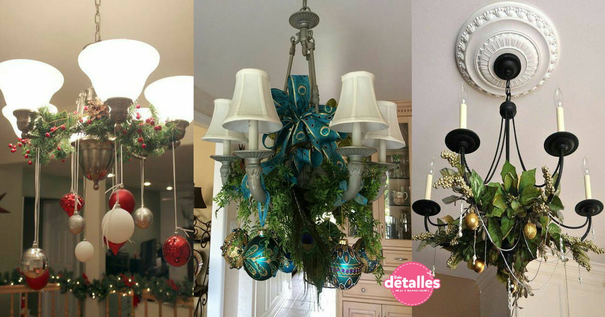 División congelador secretamente Ideas para decorar lámparas de techo en Navidad - Dale Detalles