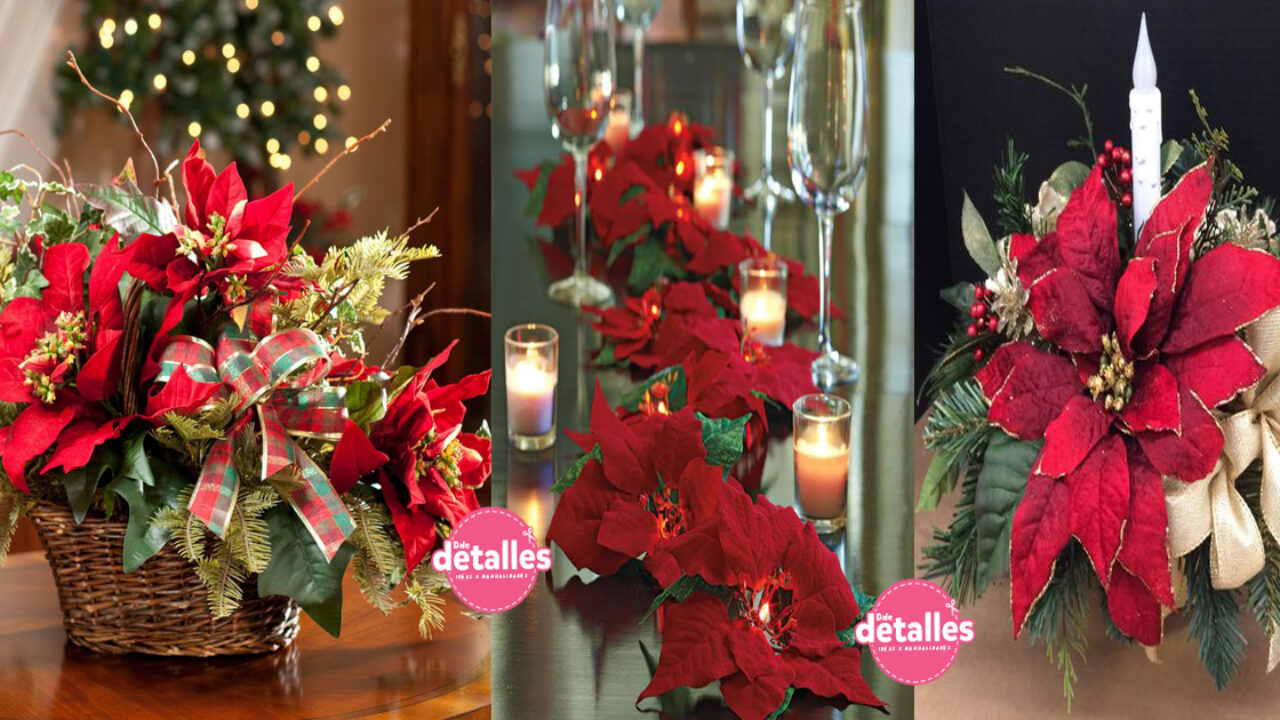 Espectaculares centros de mesa con flor de Nochebuena o Pascua - Dale  Detalles