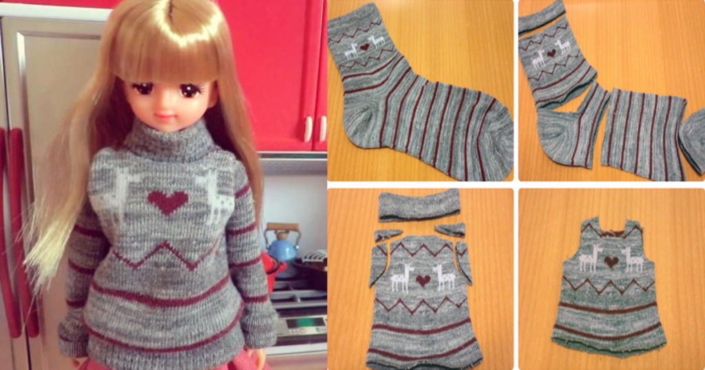 Transforma calcetines en ropa para muñecas