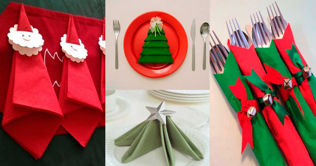 Cómo doblar servilletas en la cena de Navidad - Dale Detalles