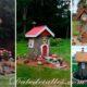 Casitas con troncos de madera para jardin