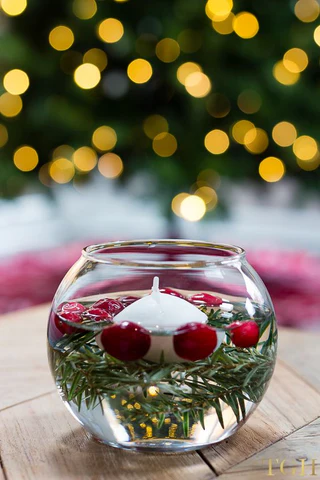 velas navideñas con agua y aceite
